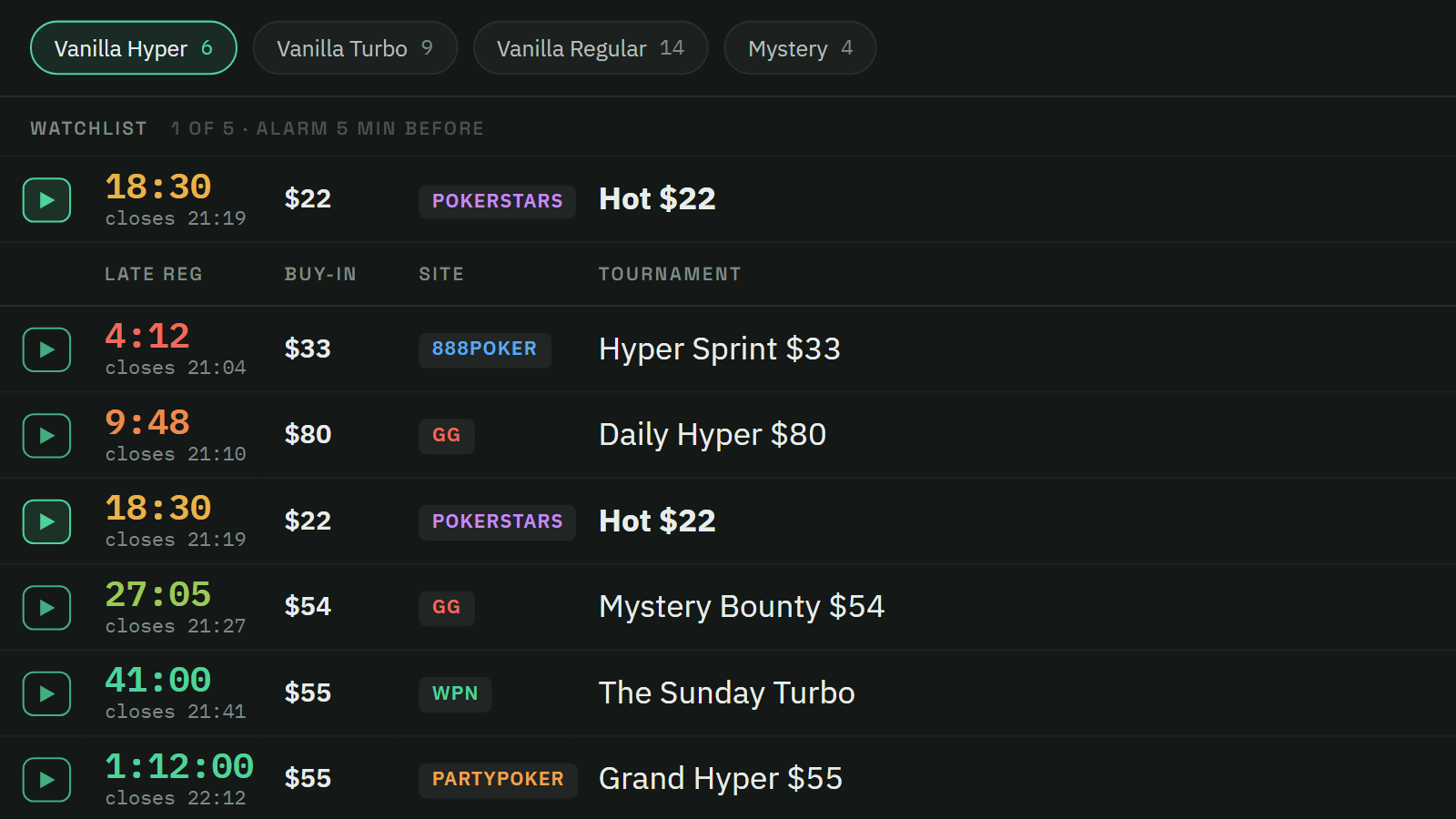 MaxLateRegister.com: every tournament still open for late registration, on one page
